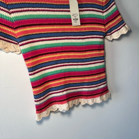 Francesca’s Rainbow Striped Crochet Top - Picture 4 of 15
